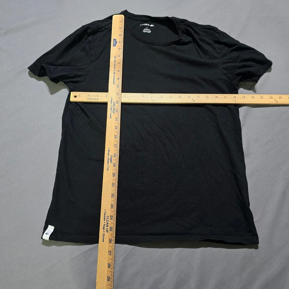Lacoste T-Shirt Mens XL Black Cotton Crew Neck Short Sleeve Underwear TH3321